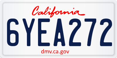 CA license plate 6YEA272