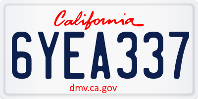 CA license plate 6YEA337