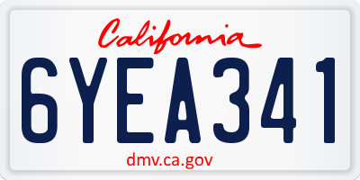 CA license plate 6YEA341