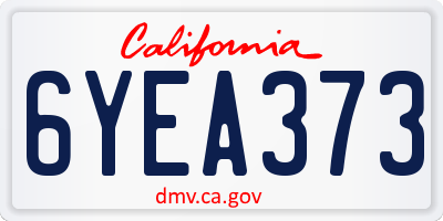 CA license plate 6YEA373