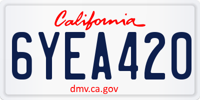 CA license plate 6YEA420