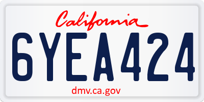 CA license plate 6YEA424