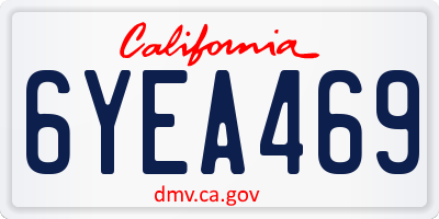 CA license plate 6YEA469