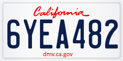 CA license plate 6YEA482