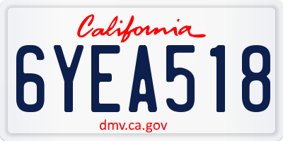 CA license plate 6YEA518