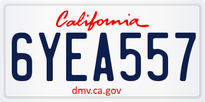 CA license plate 6YEA557