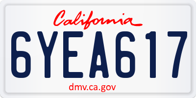CA license plate 6YEA617