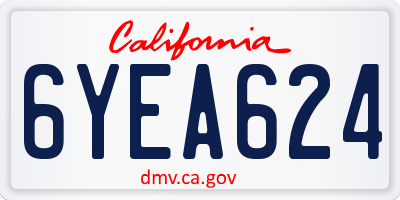 CA license plate 6YEA624
