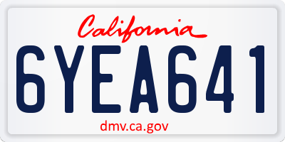CA license plate 6YEA641