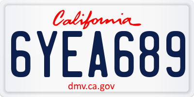CA license plate 6YEA689