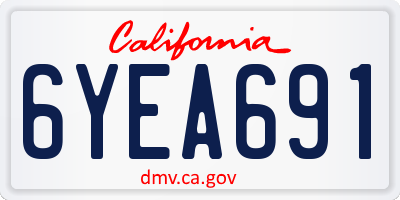 CA license plate 6YEA691