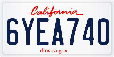 CA license plate 6YEA740