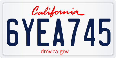 CA license plate 6YEA745
