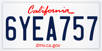 CA license plate 6YEA757