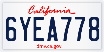 CA license plate 6YEA778