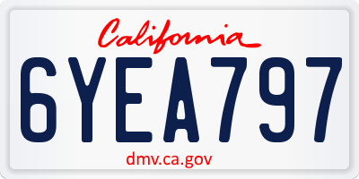 CA license plate 6YEA797