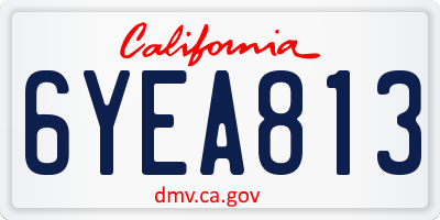 CA license plate 6YEA813