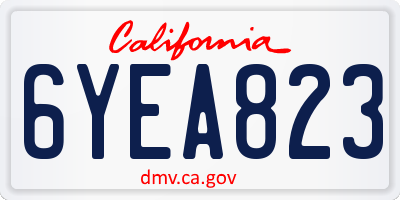 CA license plate 6YEA823