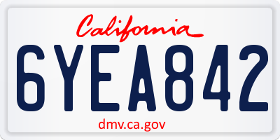 CA license plate 6YEA842