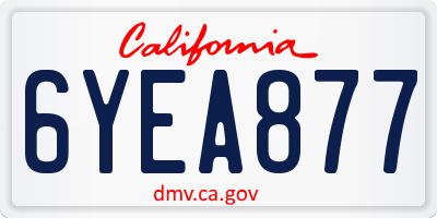CA license plate 6YEA877