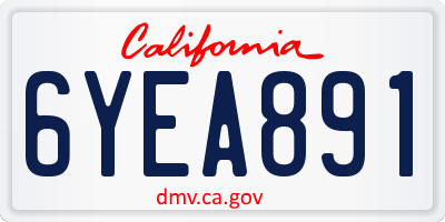 CA license plate 6YEA891