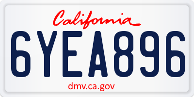 CA license plate 6YEA896