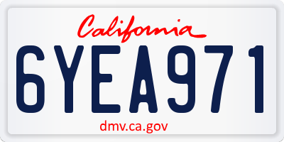 CA license plate 6YEA971