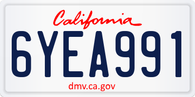 CA license plate 6YEA991