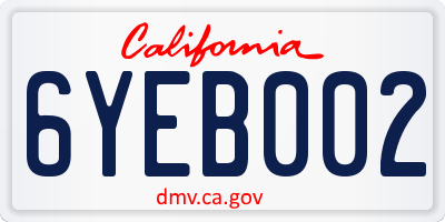 CA license plate 6YEB002