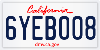 CA license plate 6YEB008