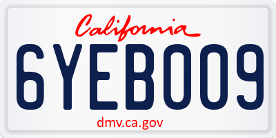 CA license plate 6YEB009
