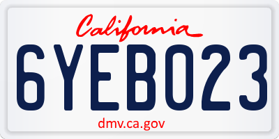 CA license plate 6YEB023