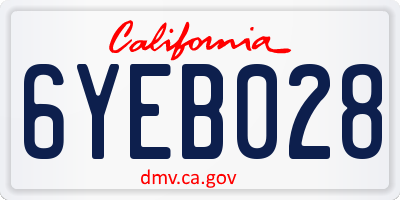 CA license plate 6YEB028