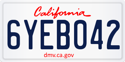 CA license plate 6YEB042