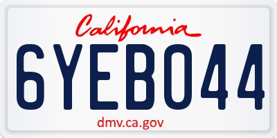CA license plate 6YEB044