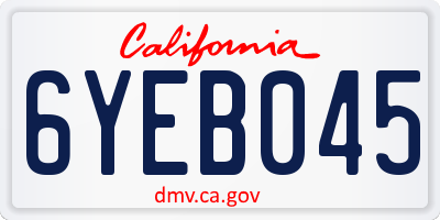 CA license plate 6YEB045