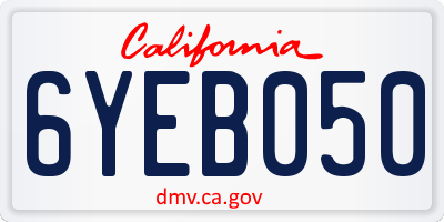 CA license plate 6YEB050