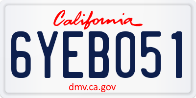 CA license plate 6YEB051