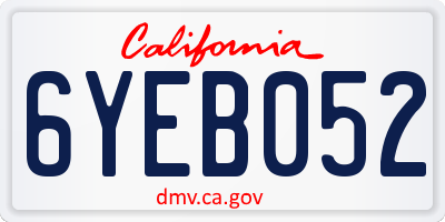 CA license plate 6YEB052