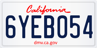 CA license plate 6YEB054