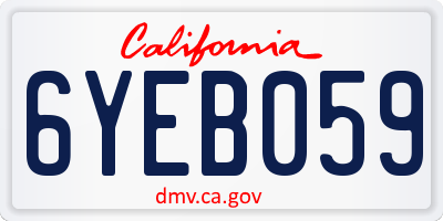 CA license plate 6YEB059