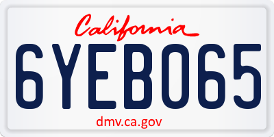 CA license plate 6YEB065