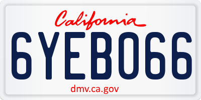 CA license plate 6YEB066