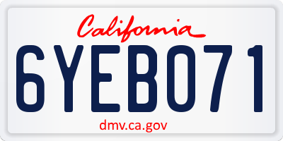 CA license plate 6YEB071