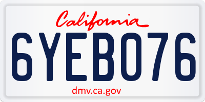 CA license plate 6YEB076