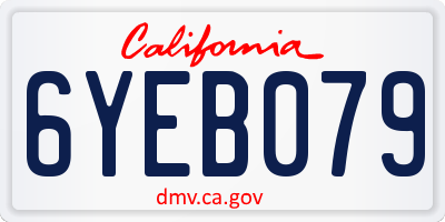 CA license plate 6YEB079