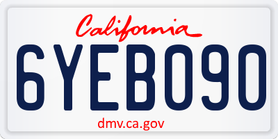 CA license plate 6YEB090
