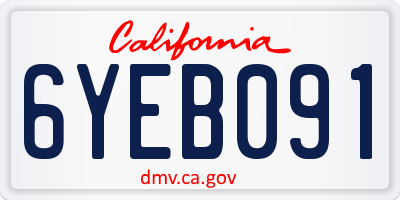 CA license plate 6YEB091