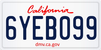 CA license plate 6YEB099
