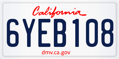 CA license plate 6YEB108